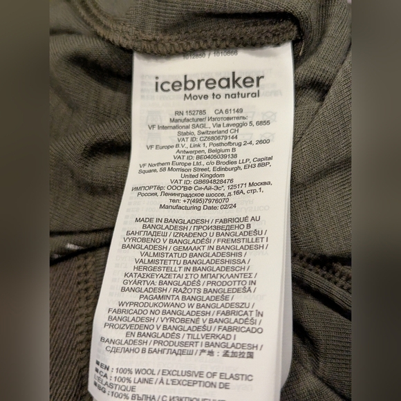 Icebreaker Women's Merino Wool 175 Green Leggings & Long sleeve Top XL NWT - Picture 12 of 15